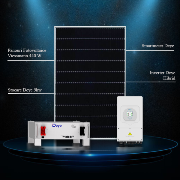 Sistem Fotovoltaic 5KW Monofazat Cu Stocare Deye